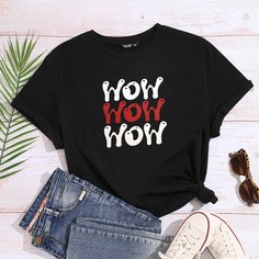 Футболка размера плюс с текстовым принтом Shein