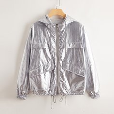 на молнии Одноцветный Спортивный жакеты Shein