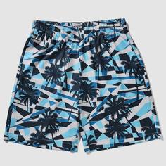 Мужские шорты с тропическим и геометрическим принтом Shein