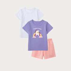 3шт пижама с принтом единорога для девочек Shein