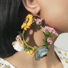 Серьги-подвески с цветком Shein