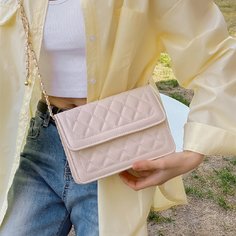 На цепочке стеганая Элегантный Сумка через плечо Shein