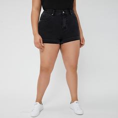 Джинсовые шорты размера плюс Shein