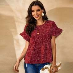 Оригинальная блузка в горошек Shein
