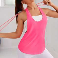 Одноцветный Спортивные футболки Shein