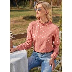 Оборка Принт Повседневный Блузы Shein