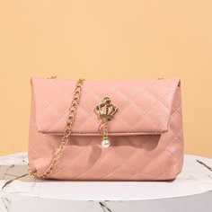 На цепочке с жемчугом стеганая Модный Сумка через плечо Shein