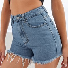 Джинсовые шорты с высокой талией Shein