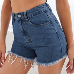 Джинсовые шорты с высокой талией Shein