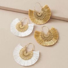 Серьги-подвески с бахромой 2 пары Shein