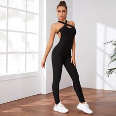 Спортивный комбинезон с открытой спинкой Shein