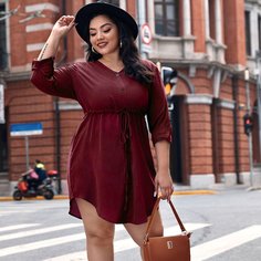 Платье размера плюс на кулиске с пуговицами Shein