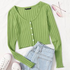 Кроп топ с пуговицами Shein