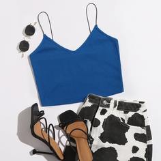 Трикотажный короткий топ Shein