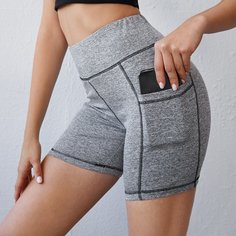 Байкерские шорты с карманом для телефона Shein