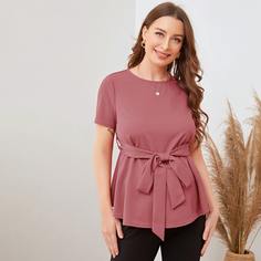 Maternity Однотонный топ с поясом Shein