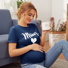 Maternity Топ с оригинальным принтом Shein