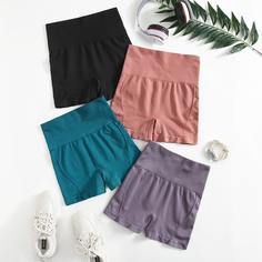 Одноцветный Спортивные шорты Shein