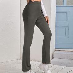 Брюки-клеш с высокой талией Shein