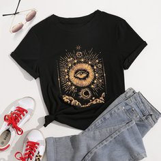 Футболка размера плюс с оригинальным принтом Shein