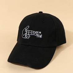 Мужская бейсболка с текстовой вышивкой Shein