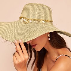 Шапка с цепочкой и кулоном в форме морской звезды Shein