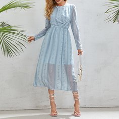 Платье со сборкой и молнией сзади Shein