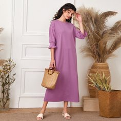 Однотонное платье-футболка Shein
