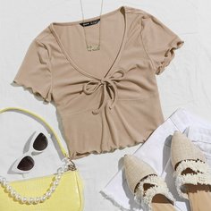 Топ с оригинальной отделкой и узлом Shein