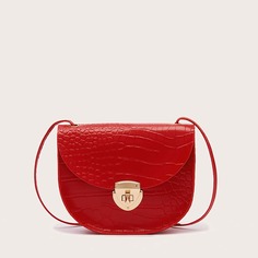Сумка-седло с крокодиловым узором Shein