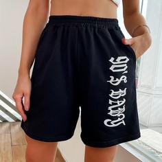 Шорты с текстовым принтом Shein