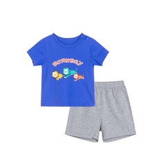 Фотболка с оригинальным рисунком и шорты для мальчиков Shein