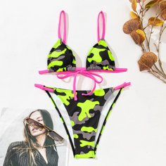 Купальник бикини с камуфляжным узором Shein