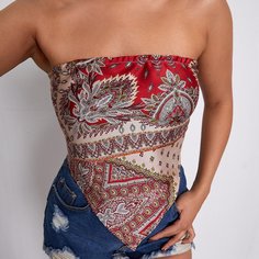 Топ с принтом пейсли Shein