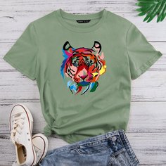 Футболка с принтом тигра Shein