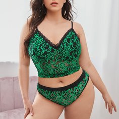 Кружевный комплект нижнего белья размера плюс Shein