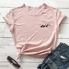 Футболка с принтом луны и горы Shein