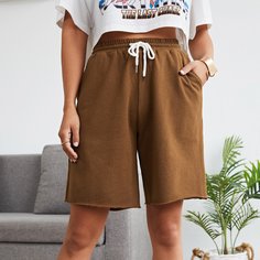 Однотонные шорты на кулиске Shein