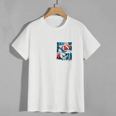 Цветочный Повседневный Мужские футболки Shein