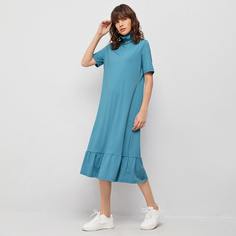 Оригинальное платье с высоким воротником Shein