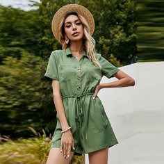 Комбинезон-рубашка на кулиске Shein