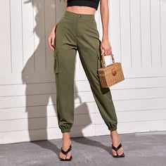 Брюки-карго с карманами Shein