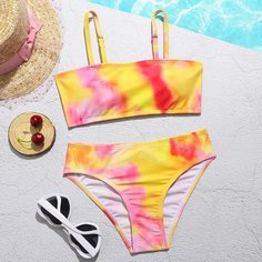 тай дай Бохо Купальники для девочек Shein