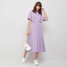 Однотонное платье с высоким разрезом Shein