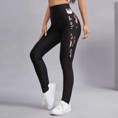 Цветочный Повседневный Леггинсы Shein