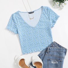 Топ с цветочным принтом Shein