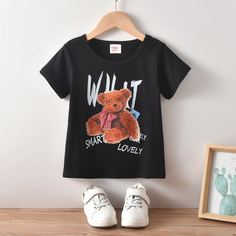 Футболка с принтом "плюшевый мишка" для девочек Shein