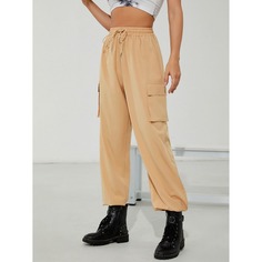 Карман Одноцветный Повседневный Брюки Shein