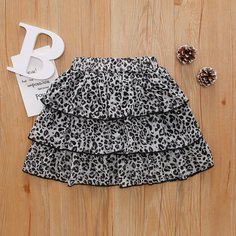 Многослойный Леопардовый милый Юбки для девочек Shein