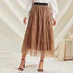 Сетчатая юбка в горошек Shein